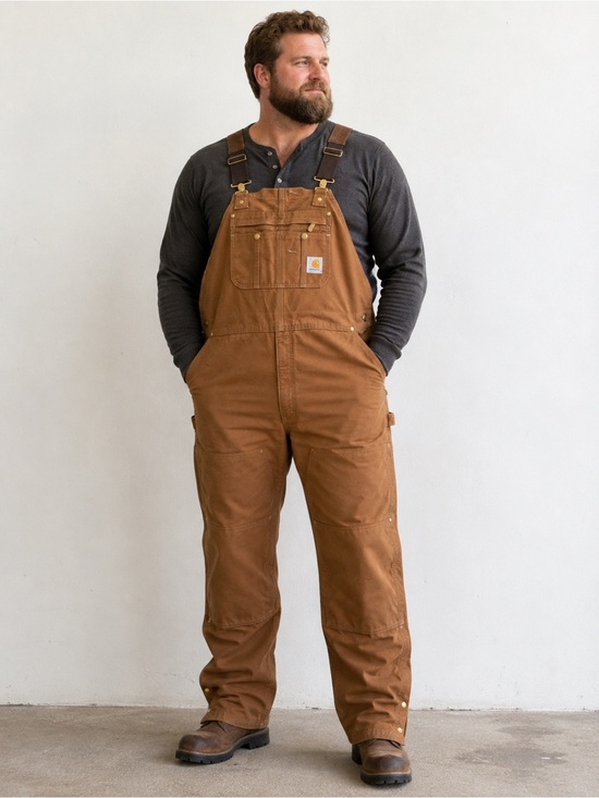 Carhartt Other - Carhartt Men Brown Duck Insulated Quilt Lined Work Bib Overalls 44x34 R02 BRN